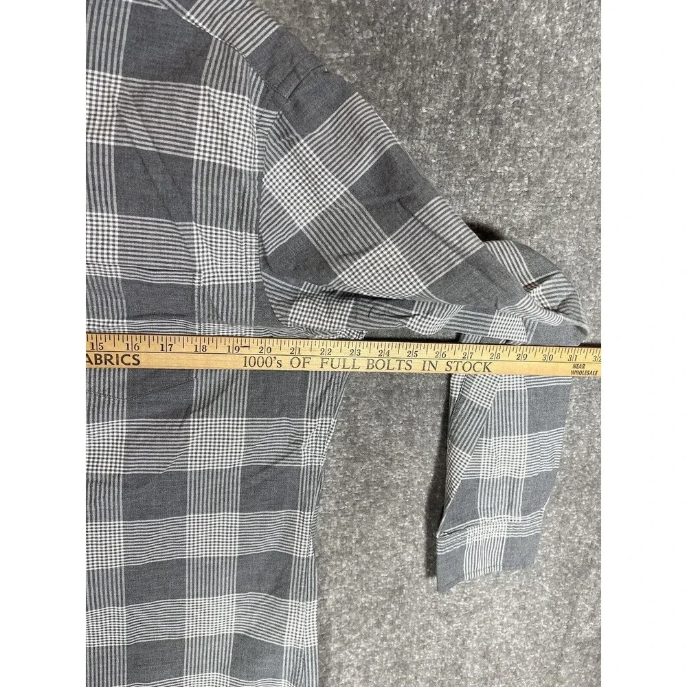 Banana Republic Cotton Stretch Grant Fit Oxford Shirt Men Size Large Gray Button